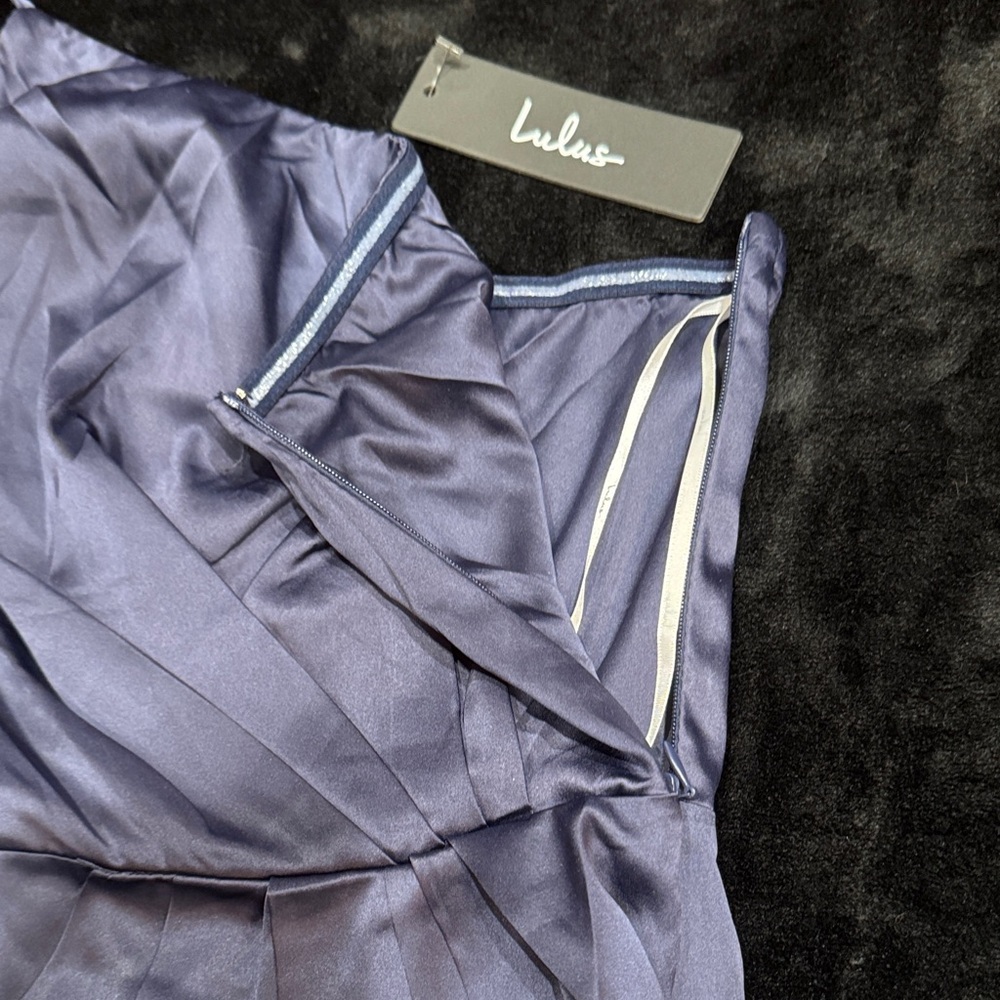 NWT Lulu's Elegant Navy One-Shoulder Dress - Picture 6 of 7